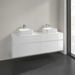 Villeroy & Boch Collaro Тумба под раковину, 4 выдвижных ящика, 1600 x 548 x 500 mm, Glossy White / Glossy White C05200DH