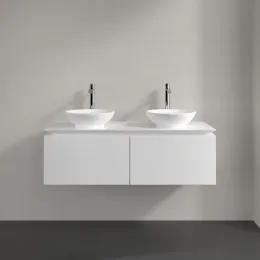 Villeroy & Boch Legato Тумба под раковину, 2 выдвижных ящика, 1200 x 380 x 500 mm, Glossy White / Glossy White B58300DH