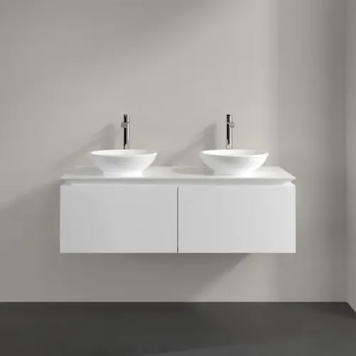 Villeroy & Boch Legato Тумба под раковину, 2 выдвижных ящика, 1200 x 380 x 500 mm, Glossy White / Glossy White B58300DH