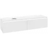 Villeroy & Boch Legato Тумба под раковину, с подсветкой, 2 выдвижных ящика, 1600 x 380 x 500 mm, Glossy White / Glossy White B595L0DH