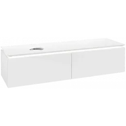 Villeroy & Boch Legato Тумба под раковину, с подсветкой, 2 выдвижных ящика, 1600 x 380 x 500 mm, Glossy White / Glossy White B595L0DH