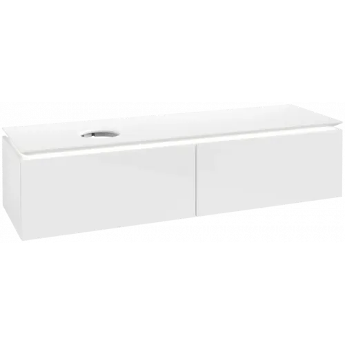 Villeroy & Boch Legato Тумба под раковину, с подсветкой, 2 выдвижных ящика, 1600 x 380 x 500 mm, Glossy White / Glossy White B595L0DH