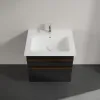 Villeroy & Boch Venticello Тумба под раковину, 2 выдвижных ящика, 603 x 590 x 502 mm, Black Matt Lacquer / Black Matt Lacquer A92405PD