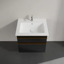 Villeroy & Boch Venticello Тумба под раковину, 2 выдвижных ящика, 603 x 590 x 502 mm, Black Matt Lacquer / Black Matt Lacquer A92405PD