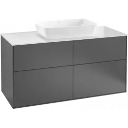 Villeroy & Boch Finion Тумба под раковину, с подсветкой, 4 выдвижных ящика, 1200 x 603 x 501 mm, Silk Grey Matt Lacquer G79100HJ