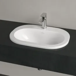 Villeroy & Boch O.novo Встраиваемая раковина, 560 x 405 x 200 mm, Альпийский белый CeramicPlus, с переливом, нешлифованный 416156R1