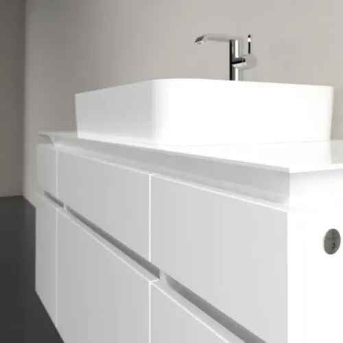 Villeroy & Boch Legato Тумба под раковину, с подсветкой, 5 выдвижных ящиков, 1200 x 550 x 500 mm, Glossy White / Glossy White B758L0DH