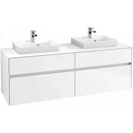 Villeroy & Boch Collaro Тумба под раковину, 4 выдвижных ящика, 1600 x 548 x 500 mm, Glossy White / Glossy White C02100DH