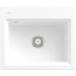 Villeroy & Boch Subway Style 60 S Мойка, включая Комплект слива с ручным управлением, сливная решетка , выкл Керамика, 600 x 510 mm, Альпийский белый CeramicPlus 336A01R1