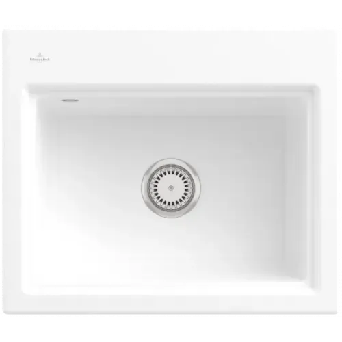Villeroy & Boch Subway Style 60 S Мойка, включая Комплект слива с ручным управлением, сливная решетка , выкл Керамика, 600 x 510 mm, Альпийский белый CeramicPlus 336A01R1