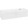 Villeroy & Boch Legato Тумба под раковину, с подсветкой, 2 выдвижных ящика, 1400 x 380 x 500 mm, Glossy White / Glossy White B615L0DH