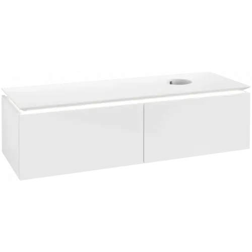 Villeroy & Boch Legato Тумба под раковину, с подсветкой, 2 выдвижных ящика, 1400 x 380 x 500 mm, Glossy White / Glossy White B615L0DH