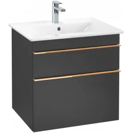 Villeroy & Boch Venticello Тумба под раковину, 2 выдвижных ящика, 603 x 590 x 502 mm, Black Matt Lacquer / Black Matt Lacquer A92405PD