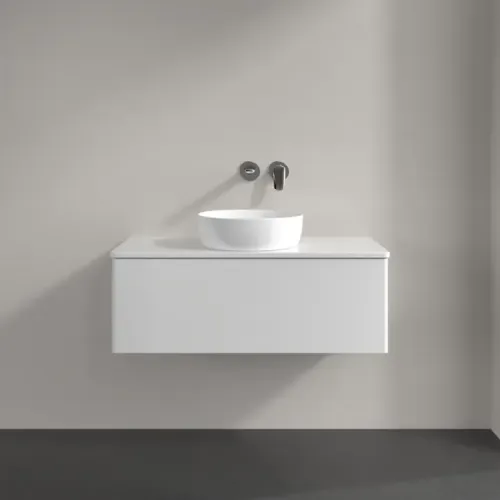 Villeroy & Boch Antao Тумба под раковину, с подсветкой, 1 выдвижной ящик, 1000 x 360 x 500 mm, лицевая поверхность без текстурированной отделки, Glossy White Lacquer / Glossy White Lacquer L31010GF