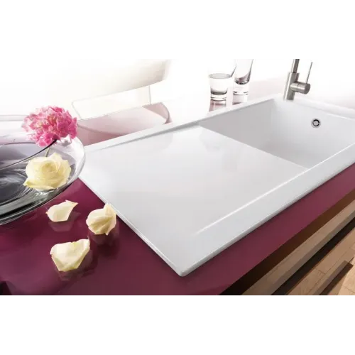 Villeroy & Boch Timeline 60 Мойка, включая Комплект слива с ручным управлением, выкл Керамика, 1000 x 510 mm, Snow White CeramicPlus 679001KG