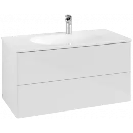 Villeroy & Boch Antao Тумба под раковину, 2 выдвижных ящика, 988 x 504 x 496 mm, лицевая поверхность без текстурированной отделки, Glossy White Lacquer K05000GF