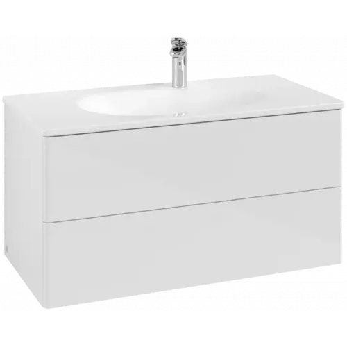 Villeroy & Boch Antao Тумба под раковину, 2 выдвижных ящика, 988 x 504 x 496 mm, лицевая поверхность без текстурированной отделки, Glossy White Lacquer K05000GF