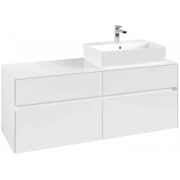 Villeroy & Boch Collaro Тумба под раковину, 4 выдвижных ящика, 1400 x 548 x 500 mm, Glossy White / Glossy White C13300DH