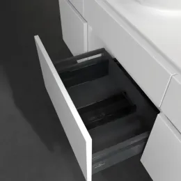 Villeroy & Boch Legato Тумба под раковину, с подсветкой, 5 выдвижных ящиков, 1400 x 550 x 500 mm, White Matt / White Matt B586L0MS