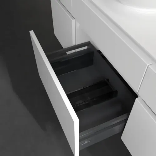 Villeroy & Boch Legato Тумба под раковину, с подсветкой, 5 выдвижных ящиков, 1400 x 550 x 500 mm, White Matt / White Matt B586L0MS