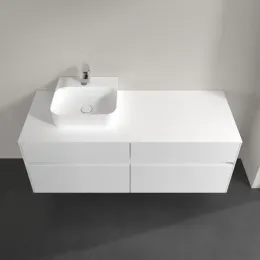 Villeroy & Boch Collaro Тумба под раковину, с подсветкой, 4 выдвижных ящика, 1400 x 548 x 500 mm, Glossy White / Glossy White C101B0DH