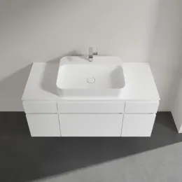 Villeroy & Boch Legato Тумба под раковину, 5 выдвижных ящиков, 1200 x 550 x 500 mm, Glossy White / Glossy White B75800DH