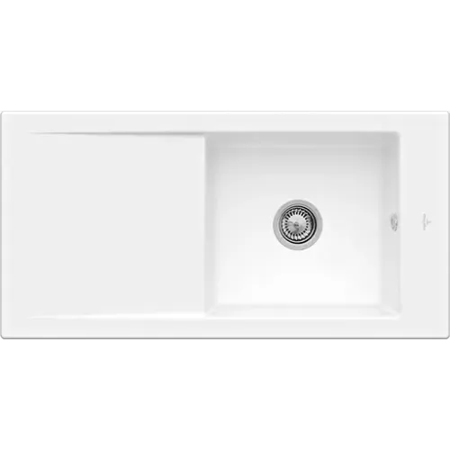 Villeroy & Boch Timeline 60 Мойка, включая Комплект слива с ручным управлением, выкл Керамика, 1000 x 510 mm, Snow White CeramicPlus 679001KG