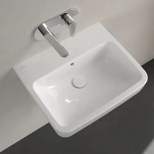 Villeroy & Boch O.novo Pаковина, 550 x 460 x 175 mm, Альпийский белый CeramicPlus, с переливом, задняя сторона и нижняя сторона шлифованные 4A41MLR1