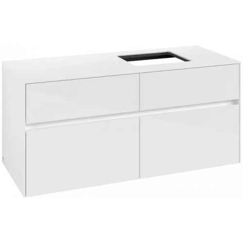 Villeroy & Boch Collaro Тумба под раковину, 4 выдвижных ящика, 1200 x 548 x 500 mm, Glossy White / Glossy White C13000DH