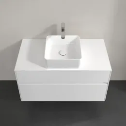 Villeroy & Boch Collaro Тумба под раковину, с подсветкой, 2 выдвижных ящика, 1000 x 548 x 500 mm, Glossy White / Glossy White C038B0DH