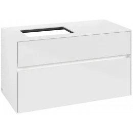 Villeroy & Boch Collaro Тумба под раковину, с подсветкой, 2 выдвижных ящика, 1000 x 548 x 500 mm, Glossy White / Glossy White C110B0DH