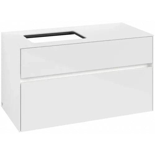 Villeroy & Boch Collaro Тумба под раковину, с подсветкой, 2 выдвижных ящика, 1000 x 548 x 500 mm, Glossy White / Glossy White C110B0DH