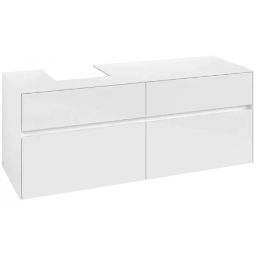 Villeroy & Boch Collaro Тумба под раковину, 4 выдвижных ящика, 1400 x 548 x 500 mm, Glossy White / Glossy White C10100DH