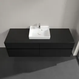 Villeroy & Boch Collaro Тумба под раковину, с подсветкой, 4 выдвижных ящика, 1600 x 548 x 500 mm, Black Matt Lacquer / Black Matt Lacquer C077B0PD