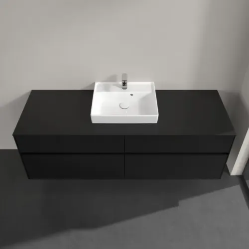 Villeroy & Boch Collaro Тумба под раковину, с подсветкой, 4 выдвижных ящика, 1600 x 548 x 500 mm, Black Matt Lacquer / Black Matt Lacquer C077B0PD