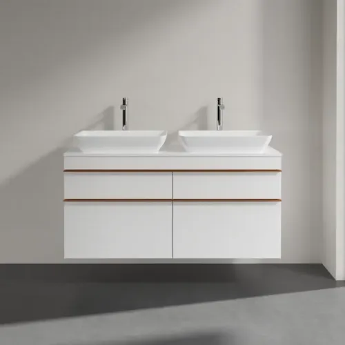 Villeroy & Boch Venticello Тумба под раковину, 4 выдвижных ящика, 1257 x 606 x 502 mm, Glossy White / Glossy White A94405DH