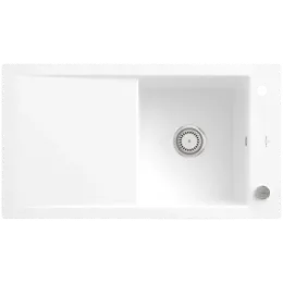Villeroy & Boch Timeline 50 flat Мойка, включая Комплект слива с эксцентриком, выкл Керамика, 865 x 475 mm, Альпийский белый CeramicPlus 33072FR1