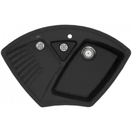 Villeroy & Boch Arena Corner Мойка угловая, включая Контейнер для отходов, Комплект слива с ручным управлением, выкл Керамика, 975 x 625 mm, Chromit CeramicPlus 672901J0