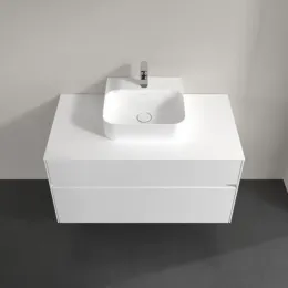 Villeroy & Boch Collaro Тумба под раковину, с подсветкой, 2 выдвижных ящика, 1000 x 548 x 500 mm, Glossy White / Glossy White C094B0DH