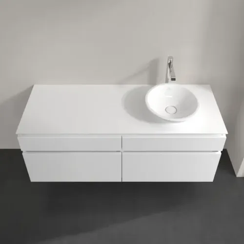 Villeroy & Boch Legato Тумба под раковину, 4 выдвижных ящика, 1400 x 550 x 500 mm, Glossy White / Glossy White B59000DH