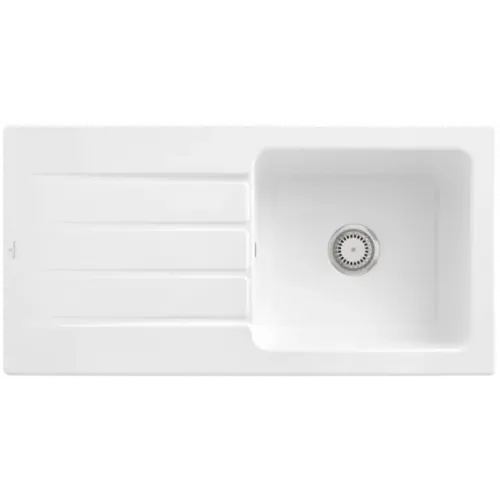Villeroy & Boch Architectura 60 Мойка, включая Комплект слива с ручным управлением, выкл Керамика, 1000 x 510 mm, Альпийский белый CeramicPlus 336001R1
