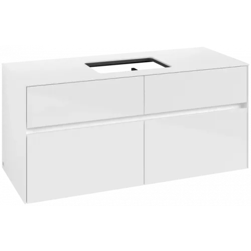 Villeroy & Boch Collaro Тумба под раковину, 4 выдвижных ящика, 1200 x 548 x 500 mm, Glossy White / Glossy White C11200DH