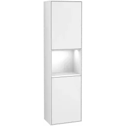 Villeroy & Boch Finion Шкаф-пенал, с подсветкой, 2 двери, 418 x 1516 x 270 mm, Glossy White Lacquer / Glossy White Lacquer F470GFGF