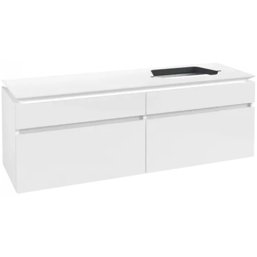 Villeroy & Boch Legato Тумба под раковину, 4 выдвижных ящика, 1600 x 550 x 500 mm, Glossy White / Glossy White B76600DH