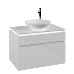 Villeroy & Boch Legato Тумба под раковину, с подсветкой, 2 выдвижных ящика, 800 x 550 x 500 mm, Glossy White / Glossy White B570L0DH