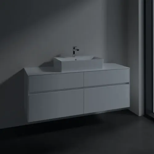 Villeroy & Boch Collaro Тумба под раковину, 4 выдвижных ящика, 1400 x 548 x 500 mm, Glossy White / Glossy White C13100DH