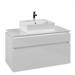 Villeroy & Boch Legato Тумба под раковину, с подсветкой, 2 выдвижных ящика, 1000 x 550 x 500 mm, Glossy White / Glossy White B604L0DH