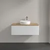 Villeroy & Boch Antao Тумба под раковину, с подсветкой, 1 выдвижной ящик, 1000 x 360 x 500 mm, лицевая поверхность без текстурированной отделки, Glossy White Lacquer / Honey Oak L31051GF