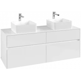 Villeroy & Boch Collaro Тумба под раковину, 4 выдвижных ящика, 1400 x 548 x 500 mm, Glossy White / Glossy White C04800DH