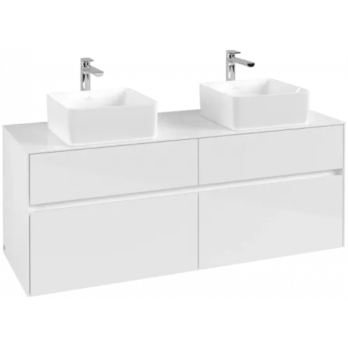 Villeroy & Boch Collaro Тумба под раковину, 4 выдвижных ящика, 1400 x 548 x 500 mm, Glossy White / Glossy White C04800DH